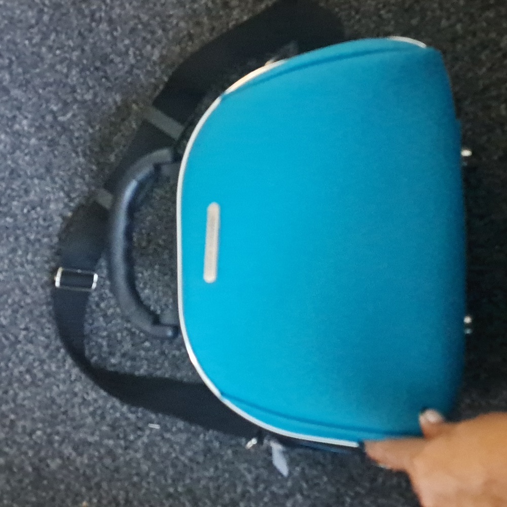 Luca Vergani Turquoise Cosmetic Case With Detachable Strap And Small Mirror
